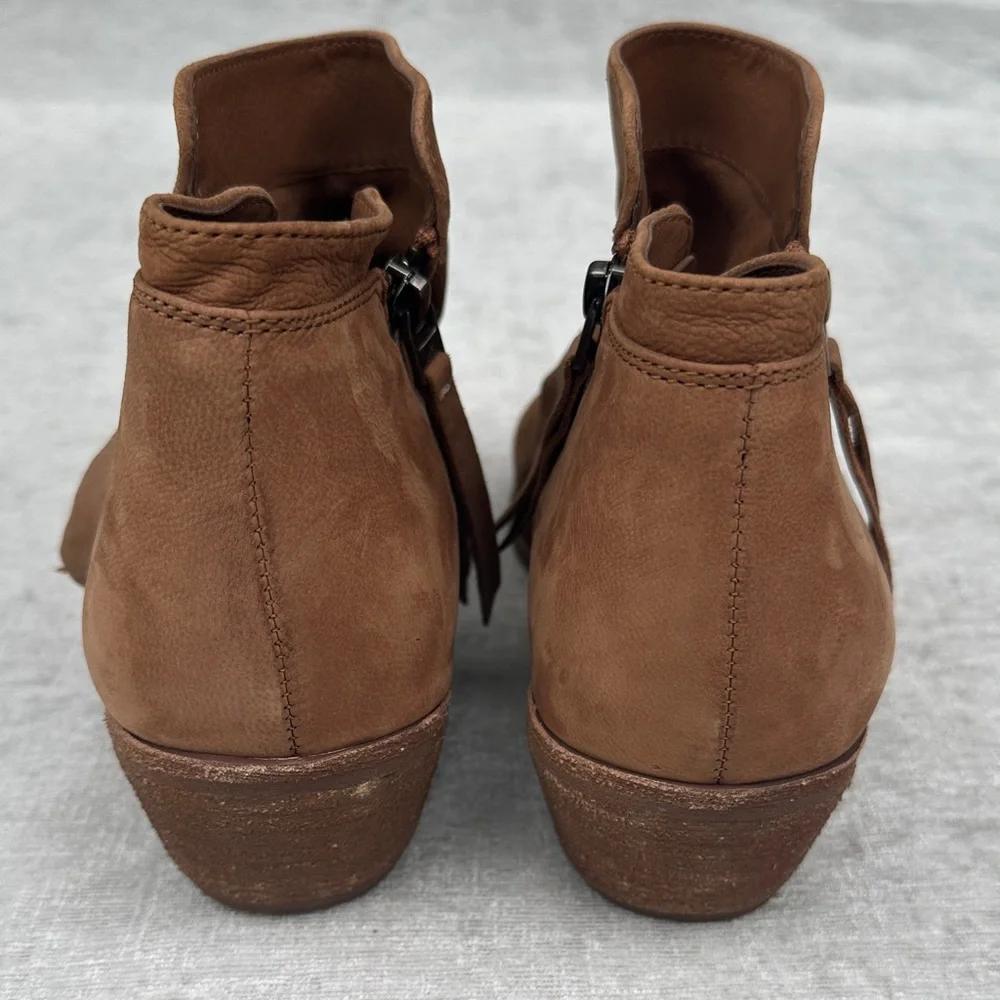 Sam Edelman Brown Leather Ankle Boots Zips on both Sides Size 9